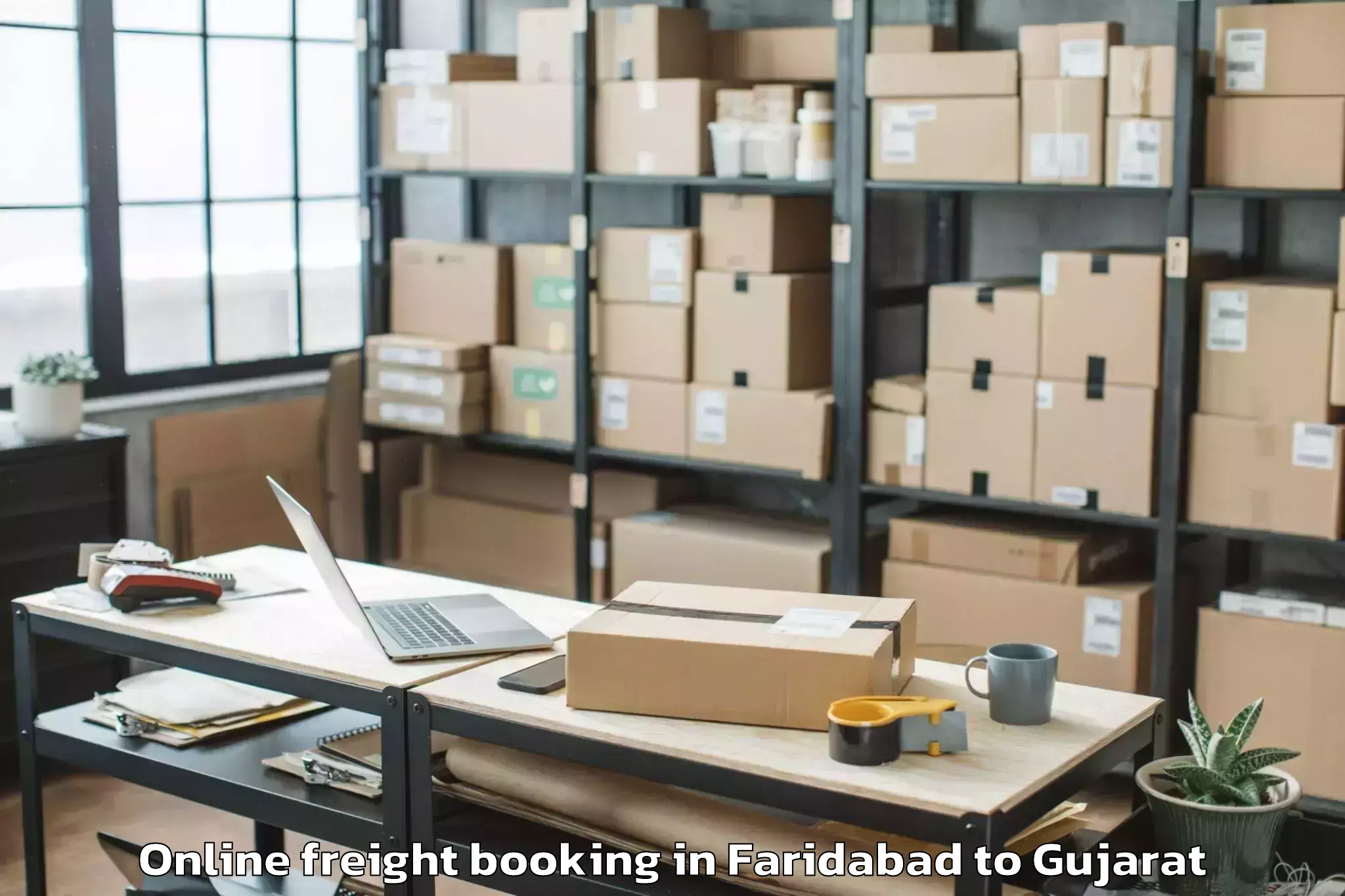 Reliable Faridabad to Deendayal Port Trust Online Freight Booking